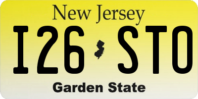 NJ license plate I26STO