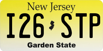 NJ license plate I26STP