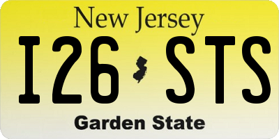 NJ license plate I26STS