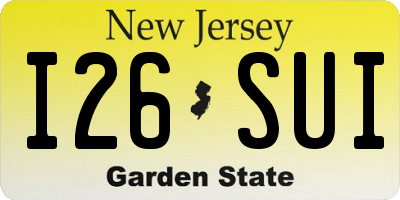 NJ license plate I26SUI