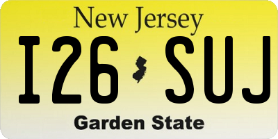 NJ license plate I26SUJ