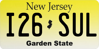 NJ license plate I26SUL