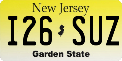 NJ license plate I26SUZ