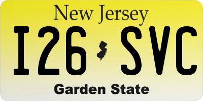 NJ license plate I26SVC