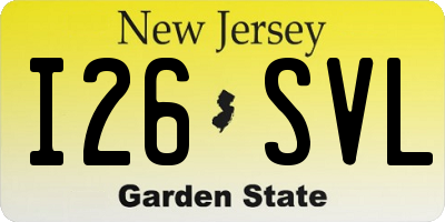 NJ license plate I26SVL