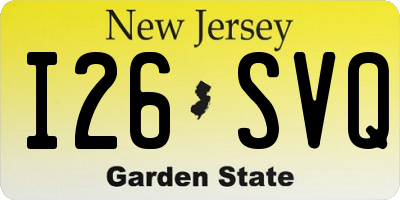 NJ license plate I26SVQ