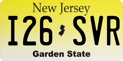 NJ license plate I26SVR