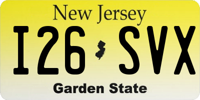 NJ license plate I26SVX