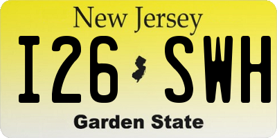 NJ license plate I26SWH