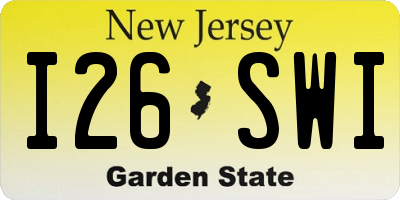 NJ license plate I26SWI