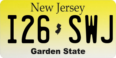 NJ license plate I26SWJ