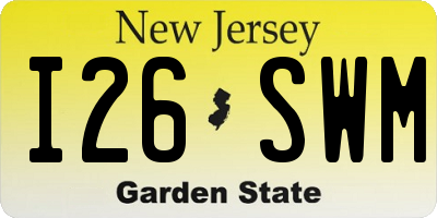 NJ license plate I26SWM