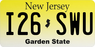 NJ license plate I26SWU