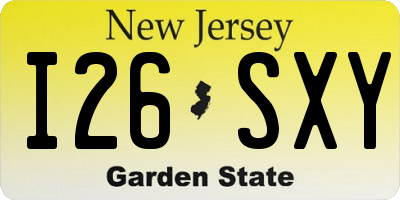 NJ license plate I26SXY