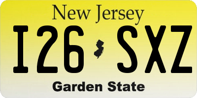 NJ license plate I26SXZ