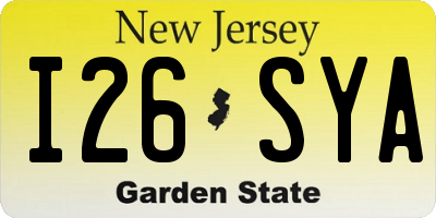 NJ license plate I26SYA