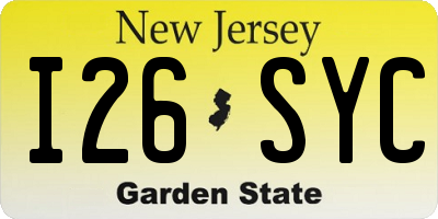 NJ license plate I26SYC