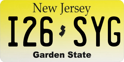 NJ license plate I26SYG
