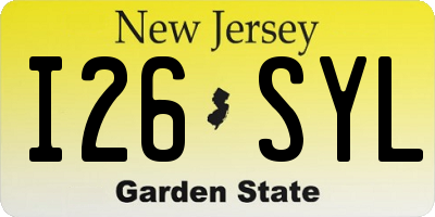 NJ license plate I26SYL