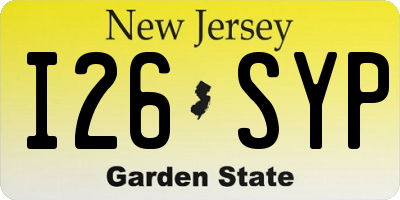 NJ license plate I26SYP