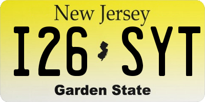 NJ license plate I26SYT