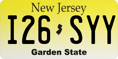 NJ license plate I26SYY
