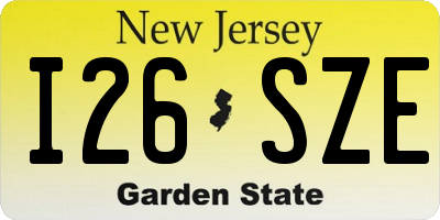NJ license plate I26SZE
