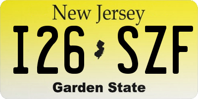 NJ license plate I26SZF