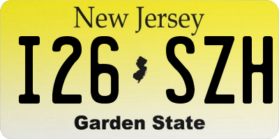 NJ license plate I26SZH