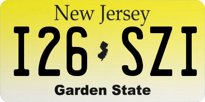 NJ license plate I26SZI