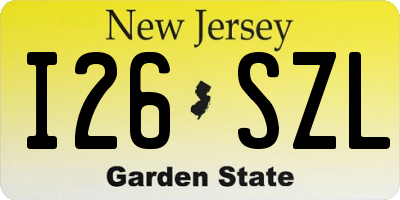 NJ license plate I26SZL