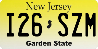 NJ license plate I26SZM