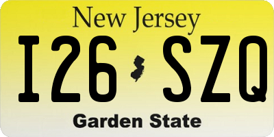 NJ license plate I26SZQ
