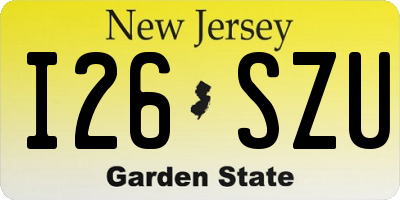 NJ license plate I26SZU