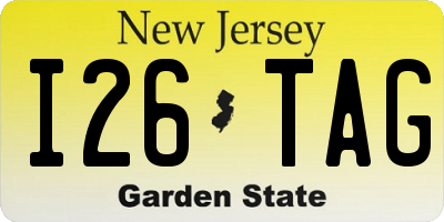 NJ license plate I26TAG