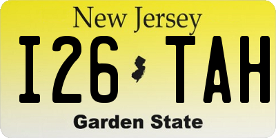 NJ license plate I26TAH