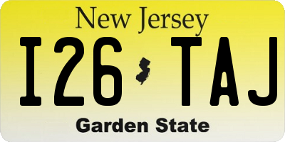 NJ license plate I26TAJ