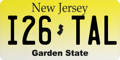 NJ license plate I26TAL