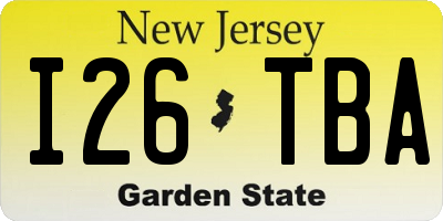 NJ license plate I26TBA