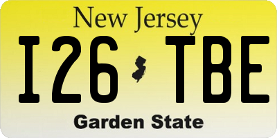 NJ license plate I26TBE