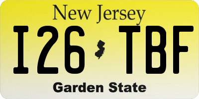 NJ license plate I26TBF