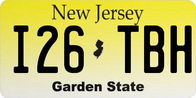 NJ license plate I26TBH