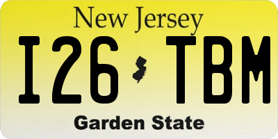 NJ license plate I26TBM