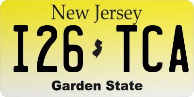 NJ license plate I26TCA