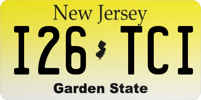 NJ license plate I26TCI