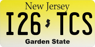NJ license plate I26TCS