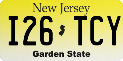 NJ license plate I26TCY