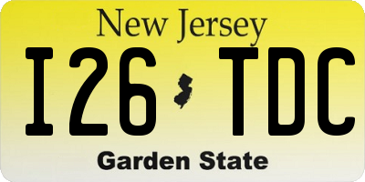 NJ license plate I26TDC