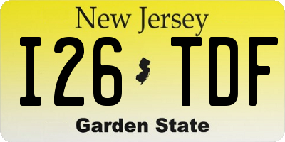 NJ license plate I26TDF