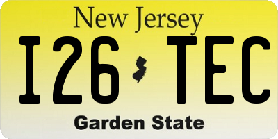 NJ license plate I26TEC